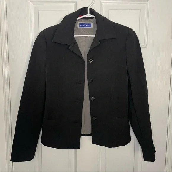 Austin Reed Vintage Wool Button Grey Jacket Small - Picture 3 of 8